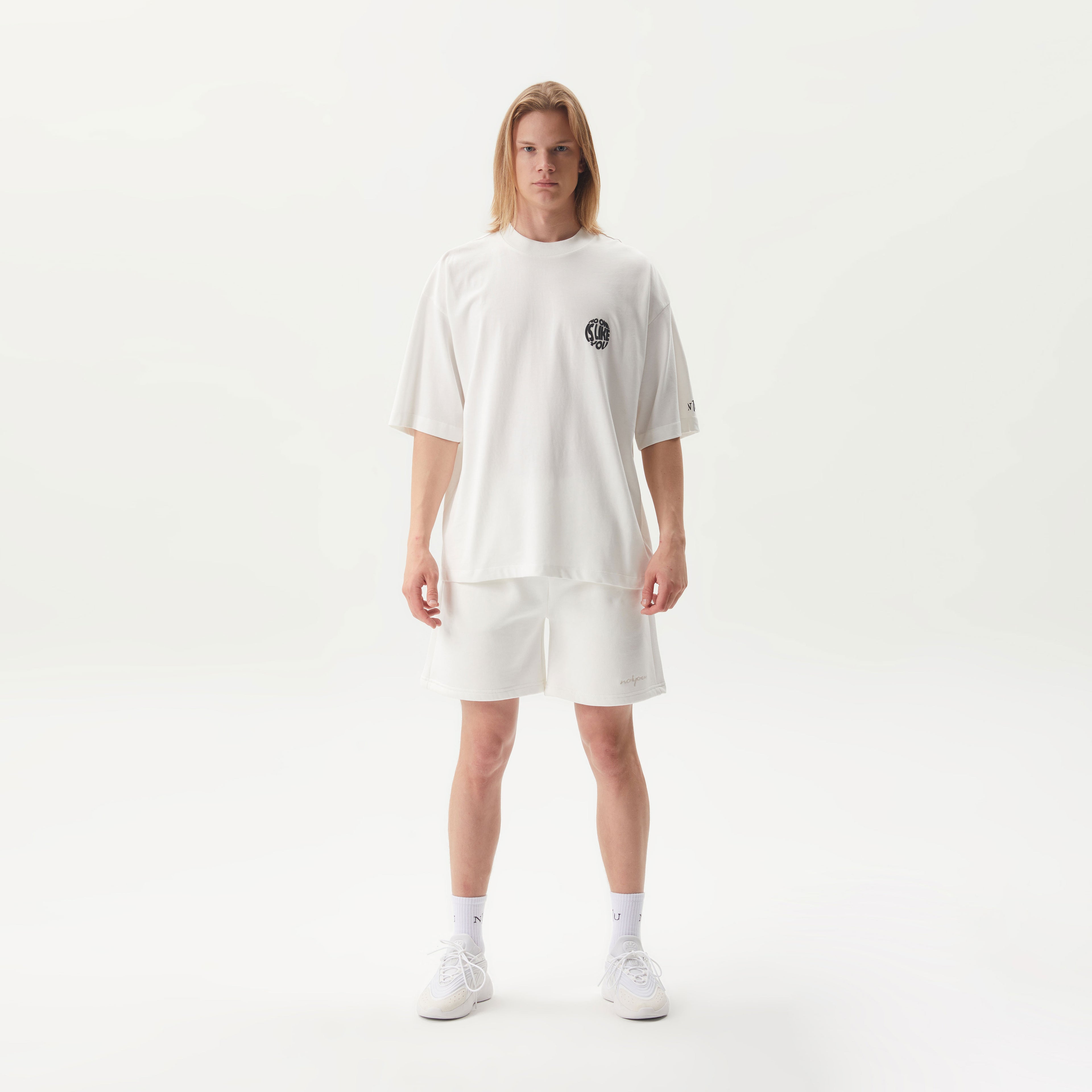 T-Shirt mit Backprint Weiß Unisex - No1You