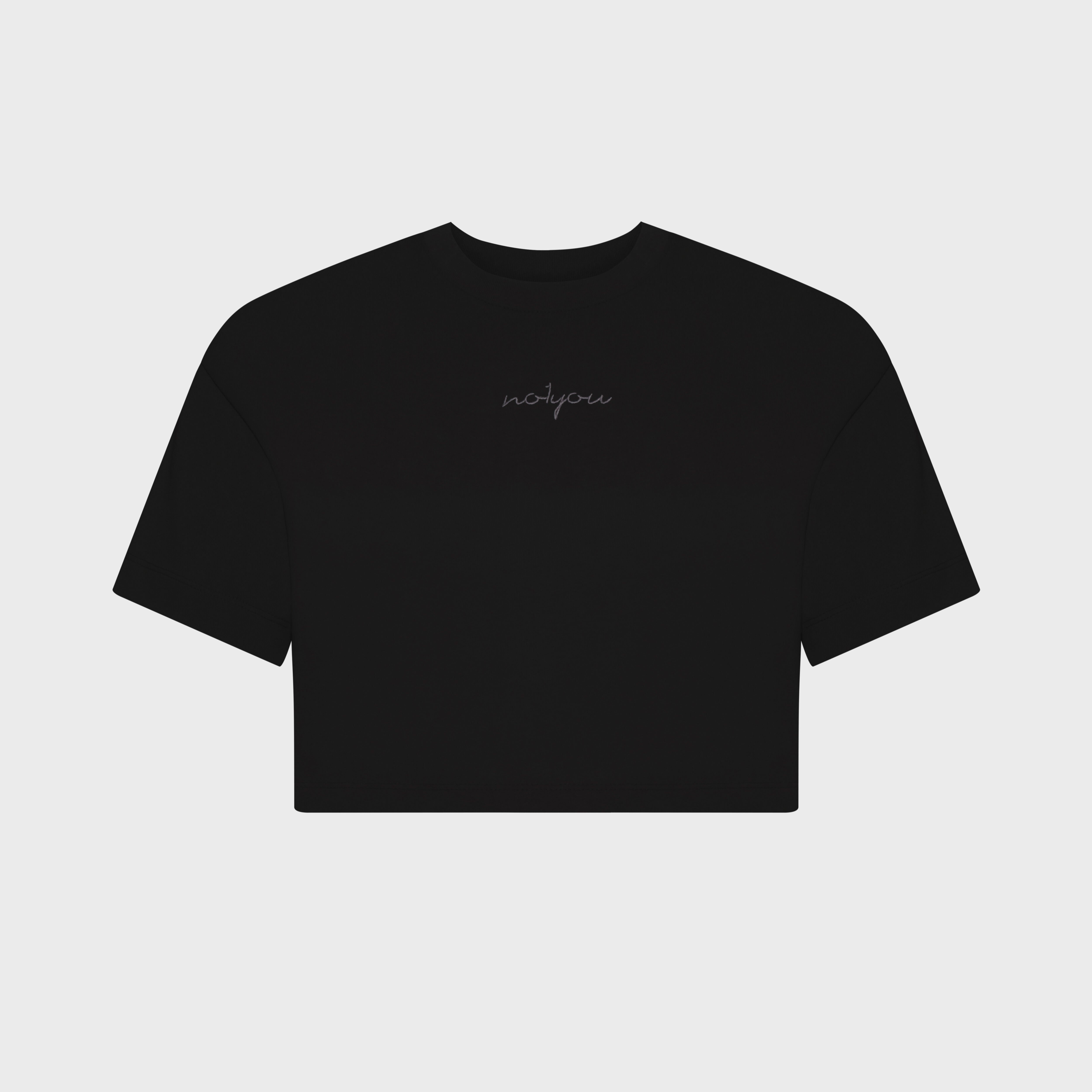 ESSENTIAL 1 BLACK CROP TSHIRT