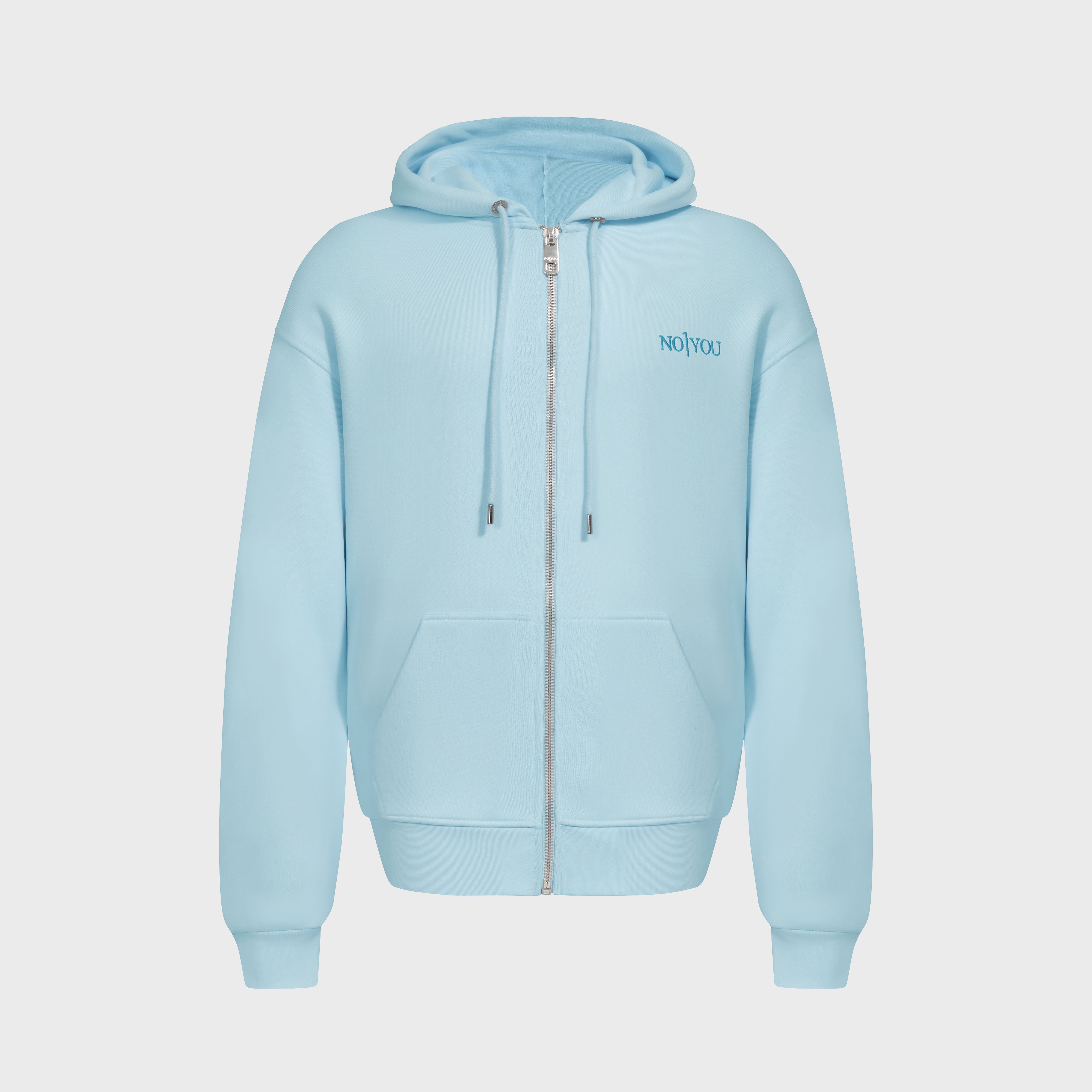 ESSENTIAL 2 BABY BLUE EMBROIDERY ZIP HOODIE