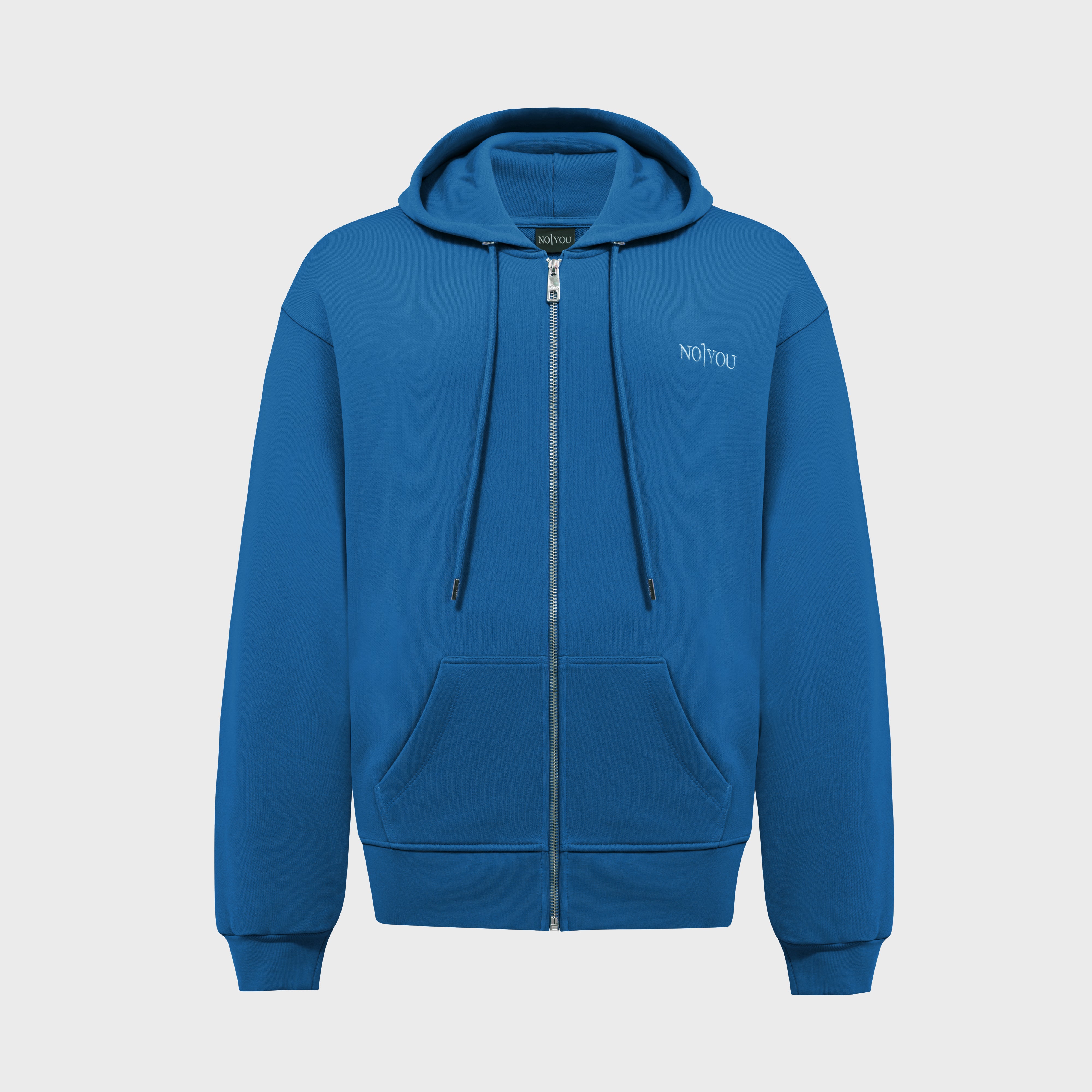 ESSENTIAL 2 DARK BLUE EMBROIDERY ZIP HOODIE