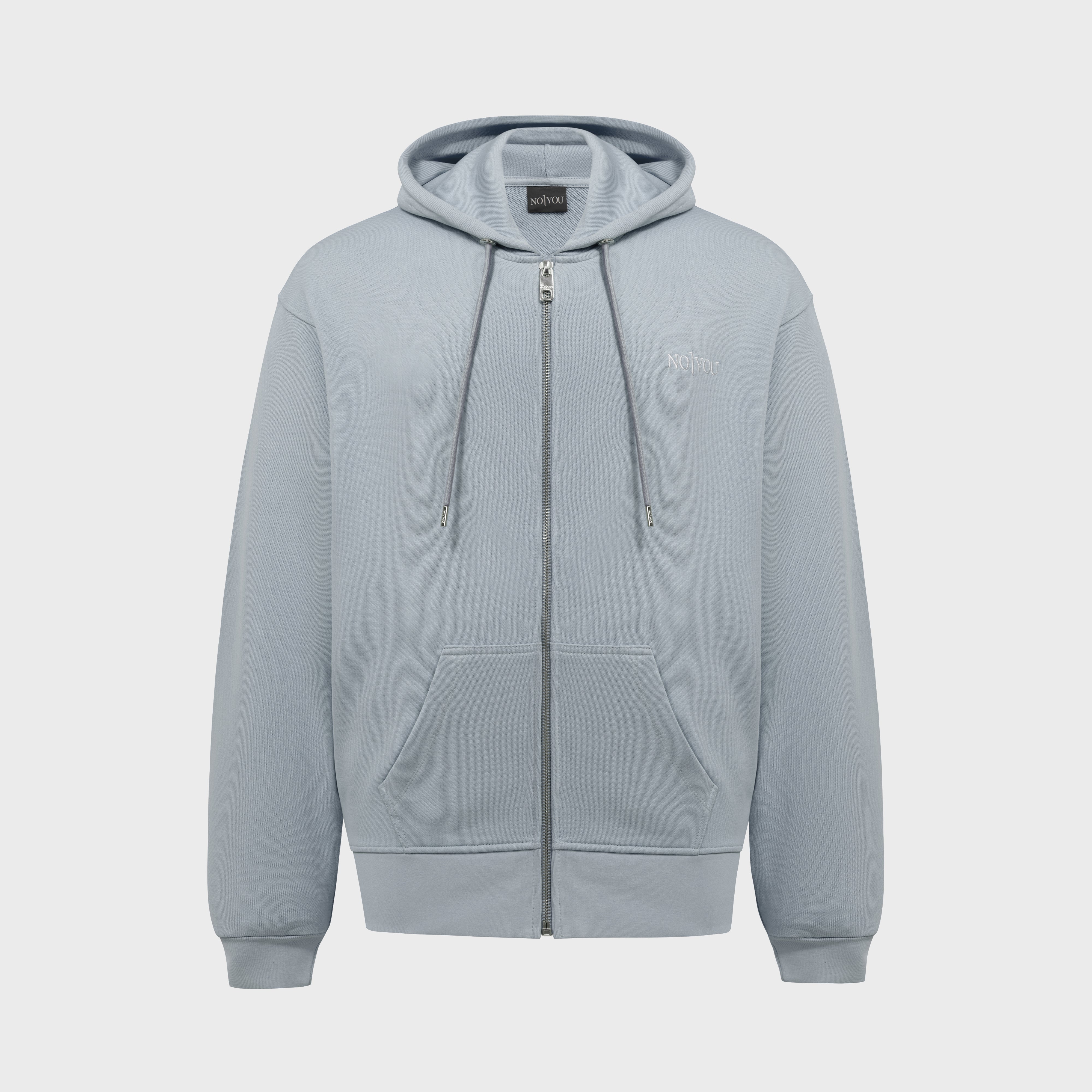 ESSENTIAL 2 LIGHT GREY EMBROIDERY ZIP HOODIE