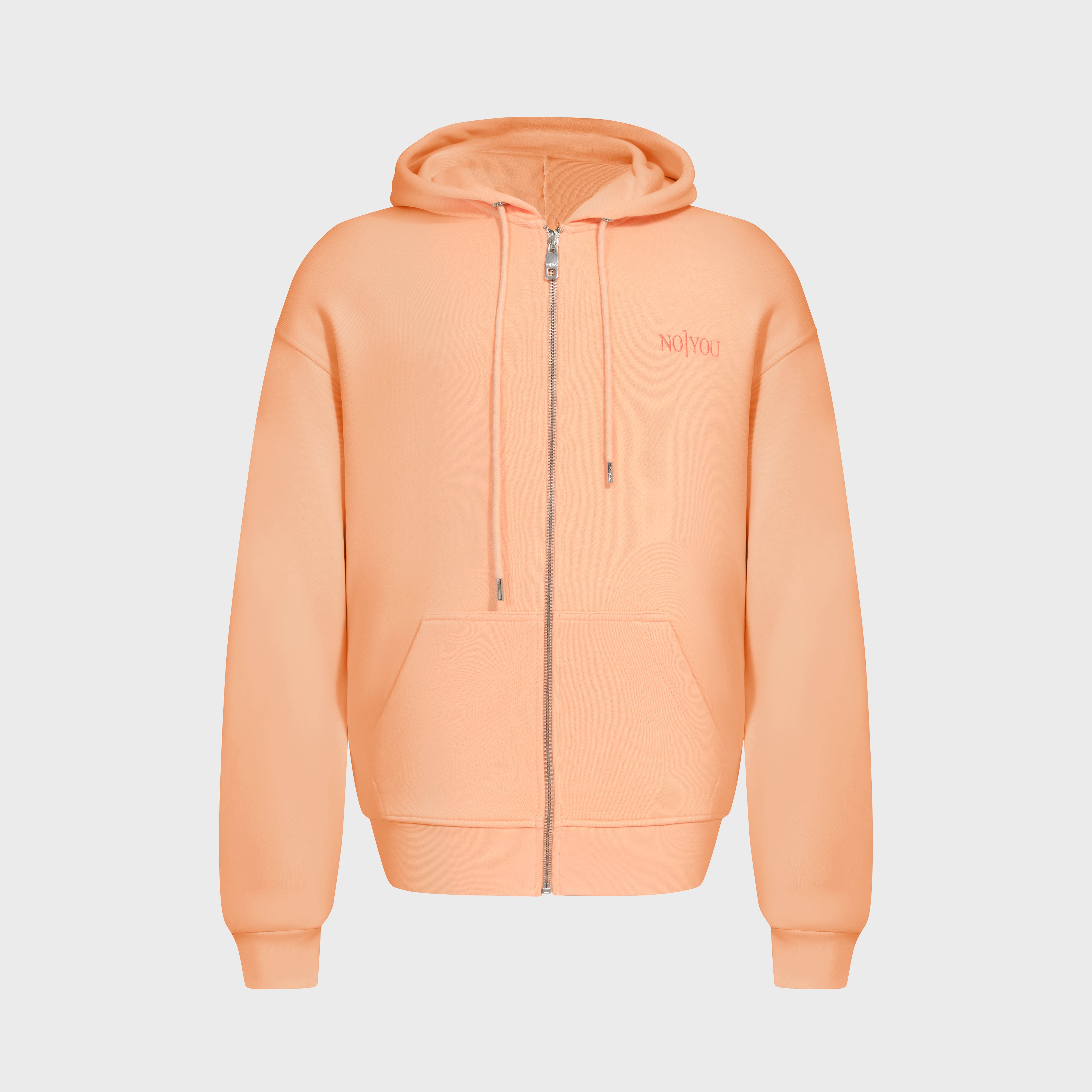 ESSENTIAL 2 PEACH FUZZ EMBROIDERY ZIP HOODIE