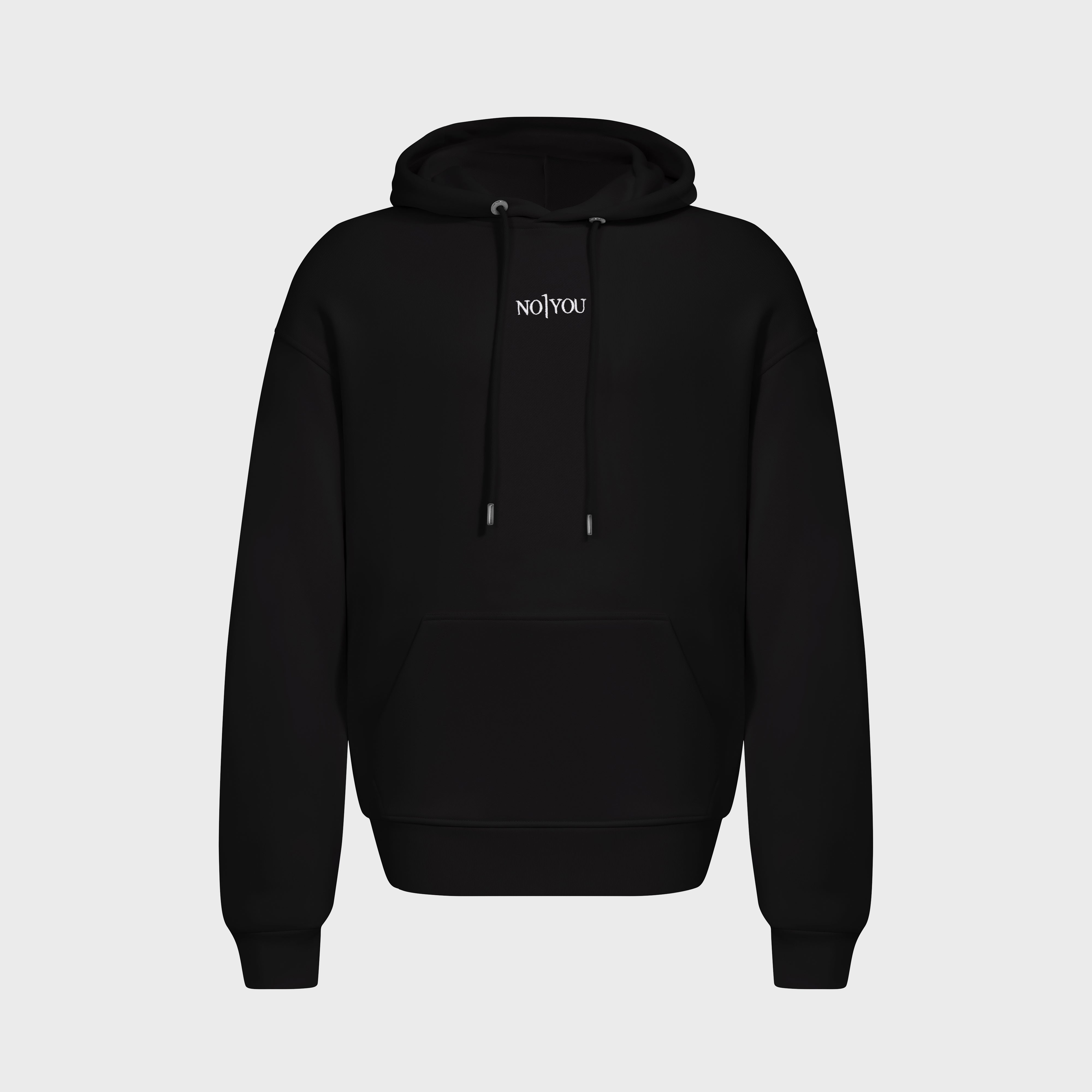 ESSENTIAL 2 BLACK EMBROIDERY HOODIE