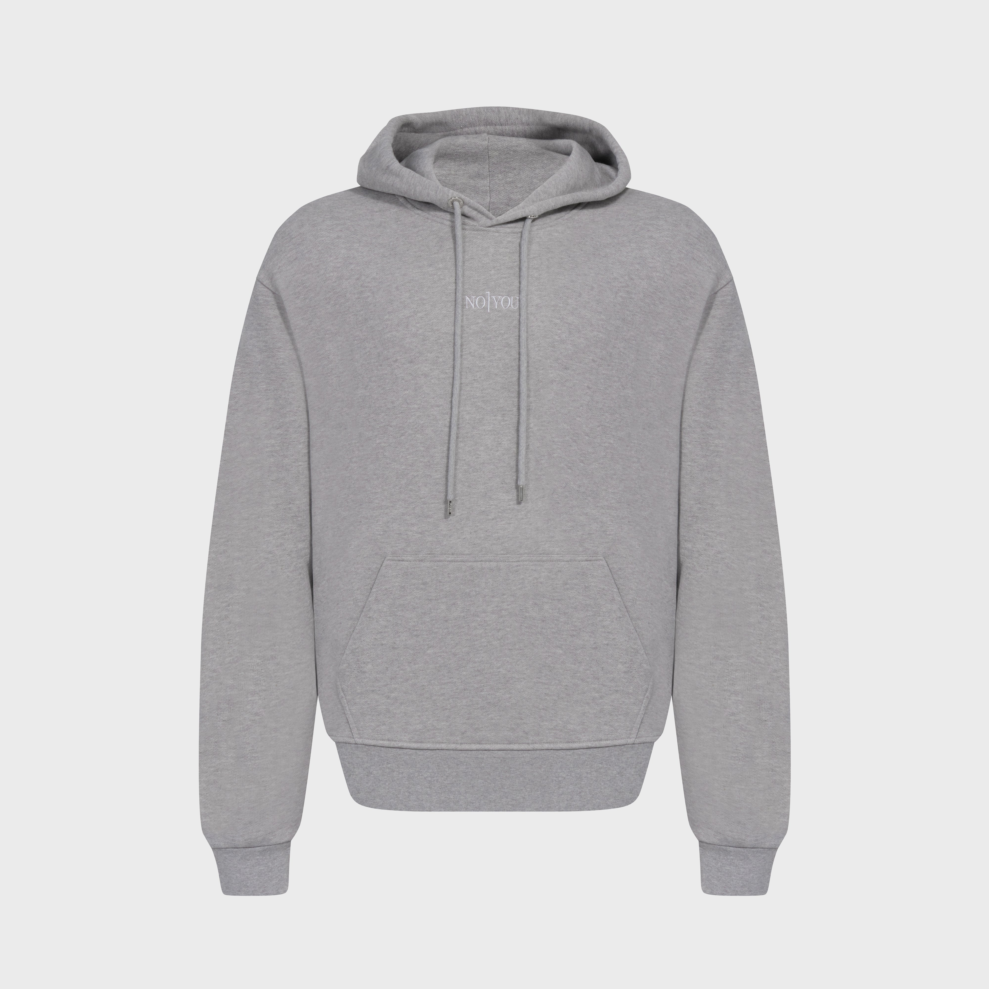 ESSENTIAL 2 GREY MELANGE EMBROIDERY HOODIE