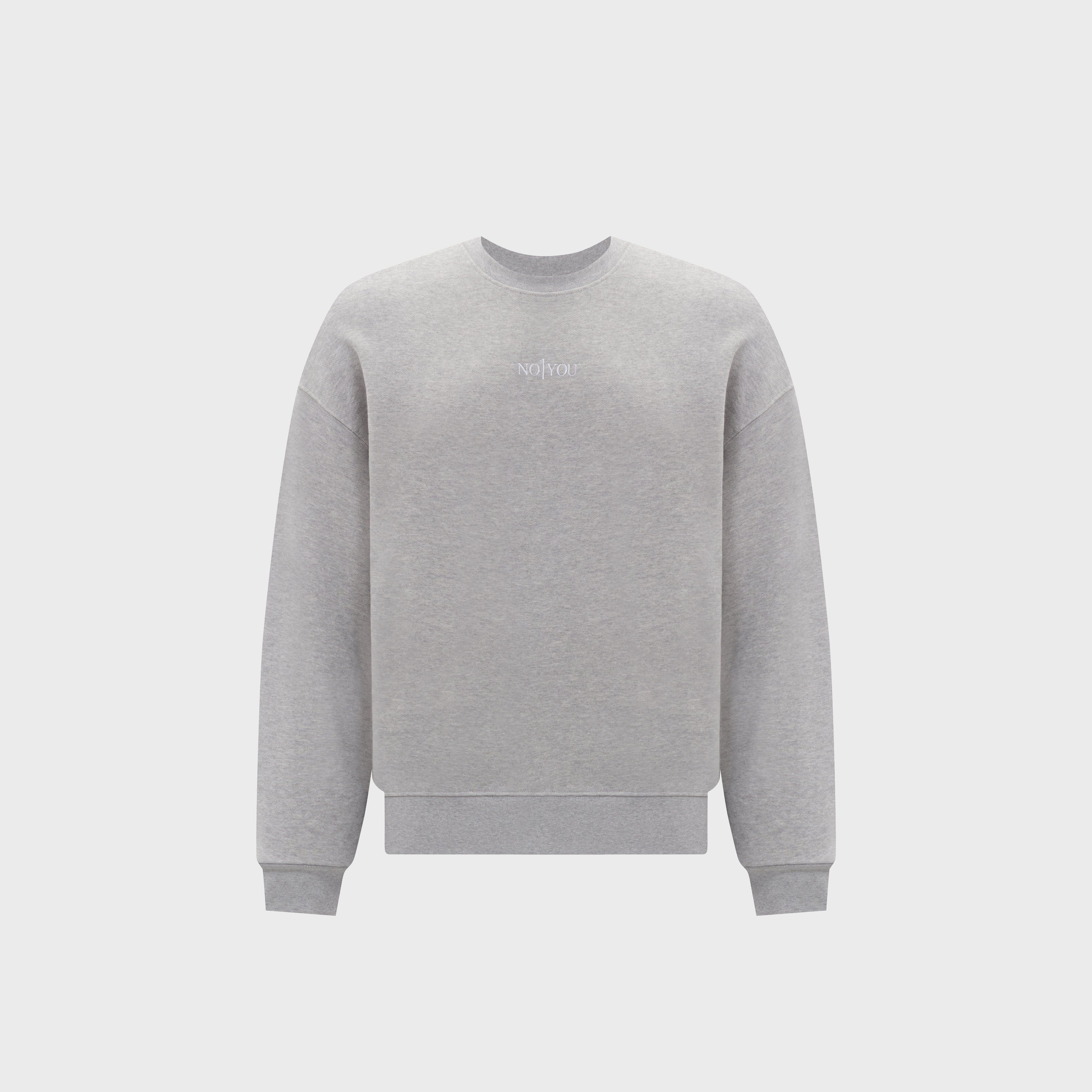 ESSENTIAL 2 GREY MELANGE EMBROIDERY SWEATSHIRT