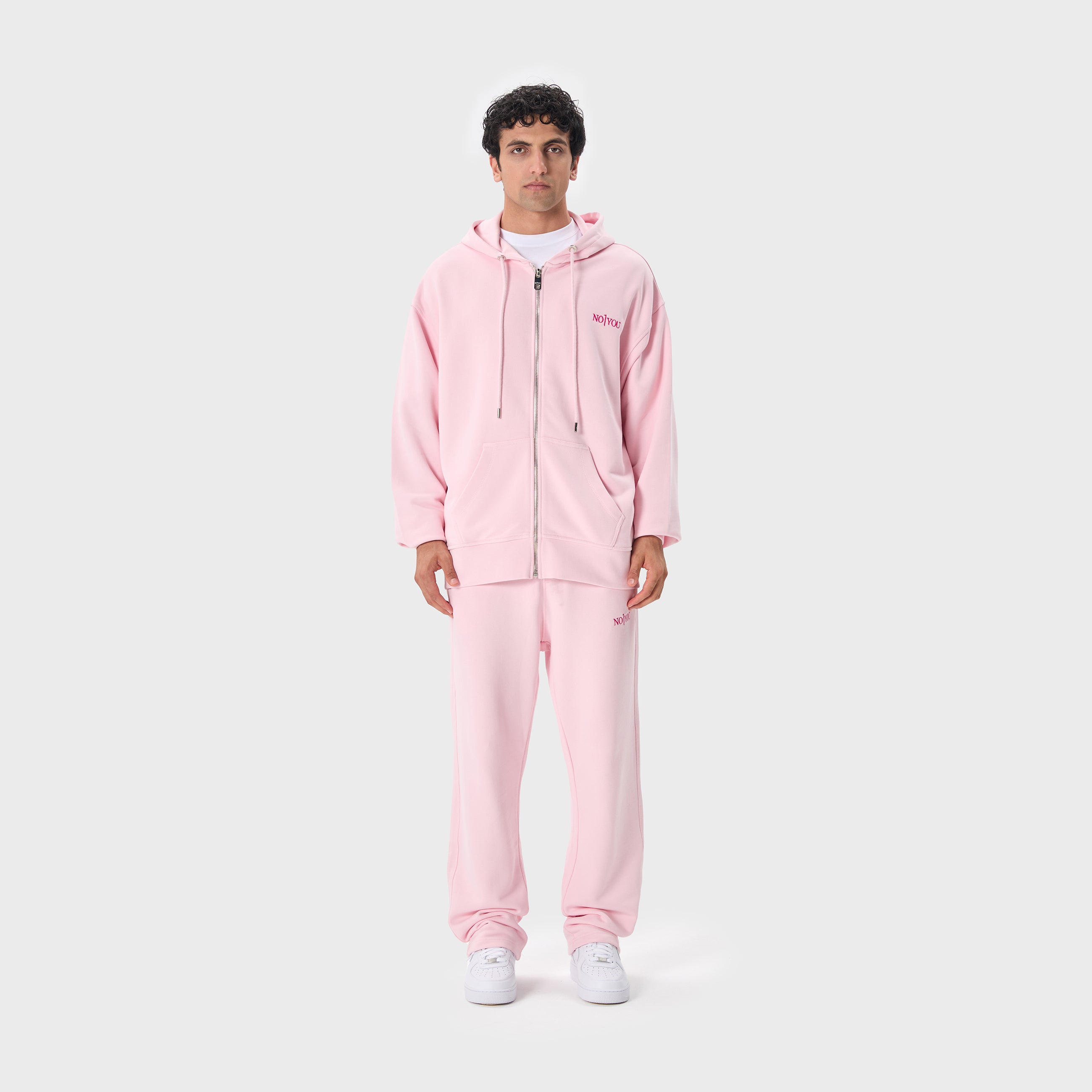 ESSENTIAL 2 PINK EMBROIDERY ZIP HOODIE