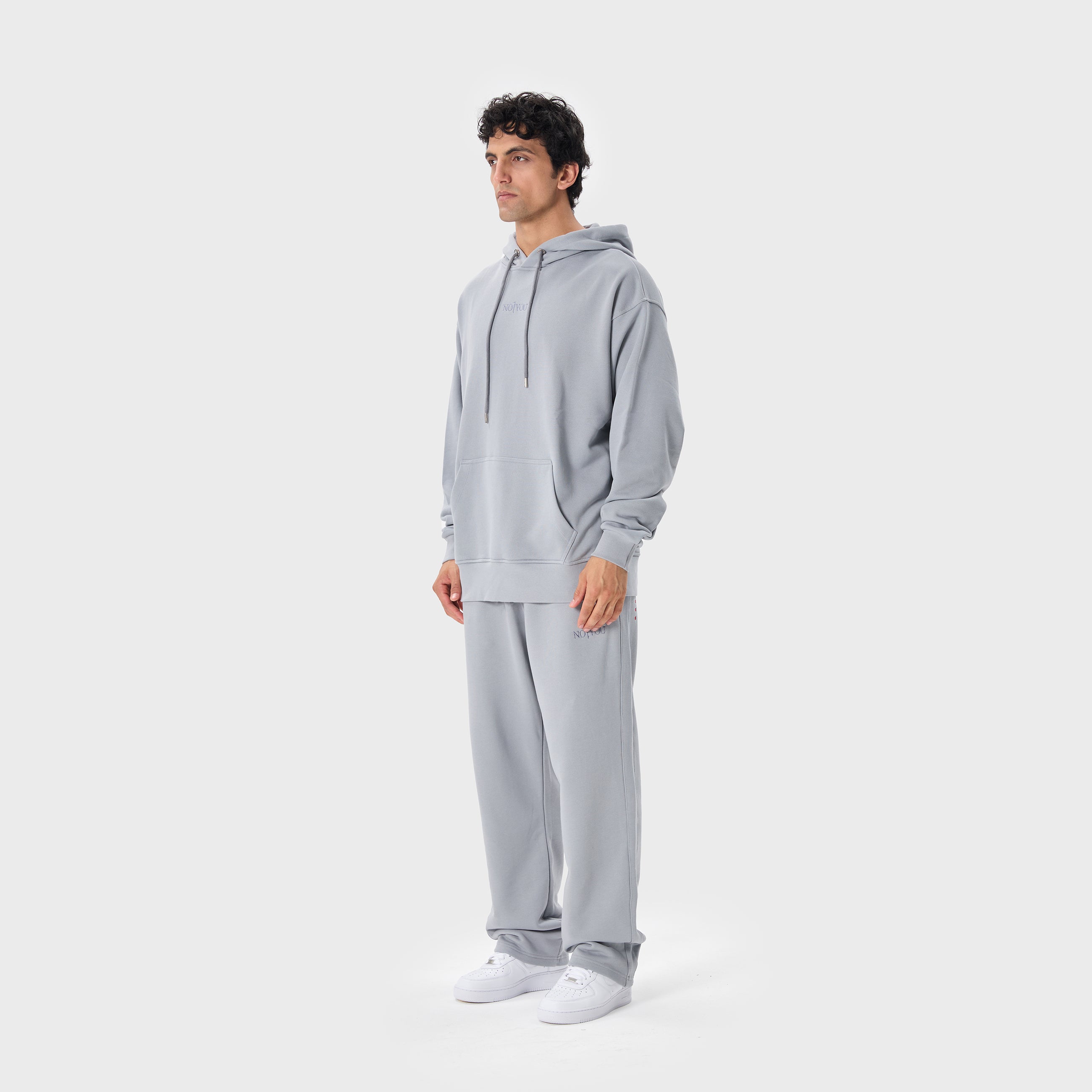 ESSENTIAL 2 LIGHT GREY EMBROIDERY HOODIE