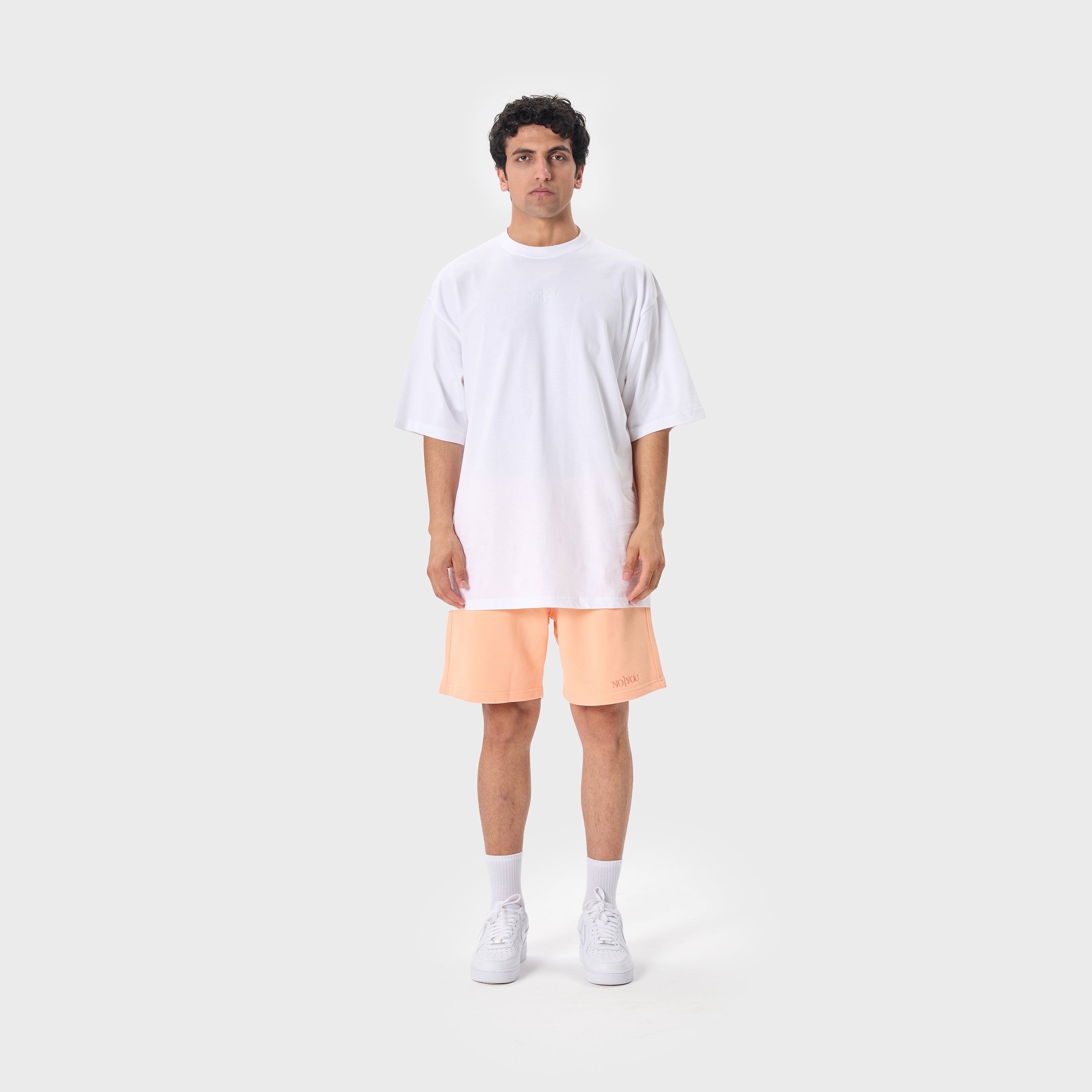 ESSENTIAL 2 PEACH FUZZ EMBROIDERY SWEATSHORT