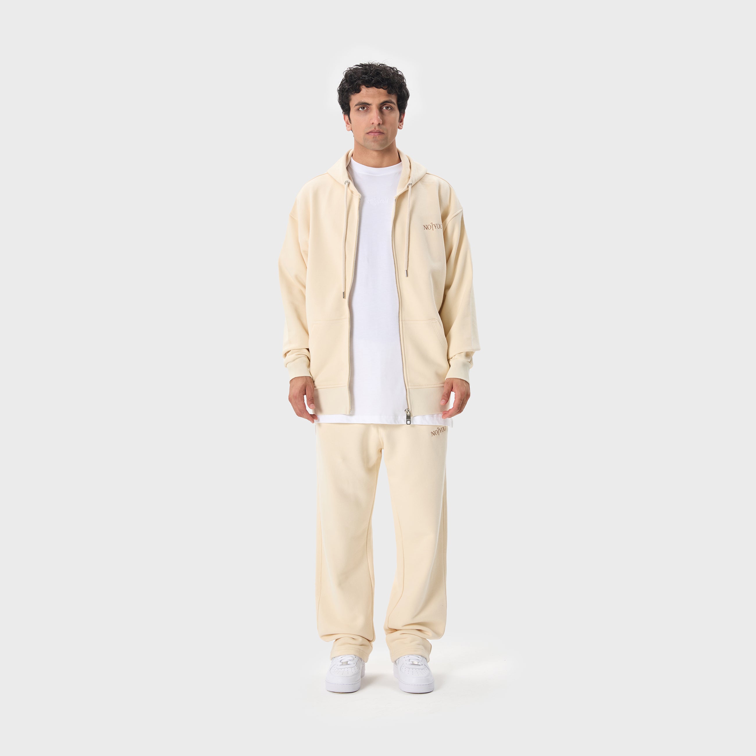 ESSENTIAL 2 STONE EMBROIDERY ZIP HOODIE