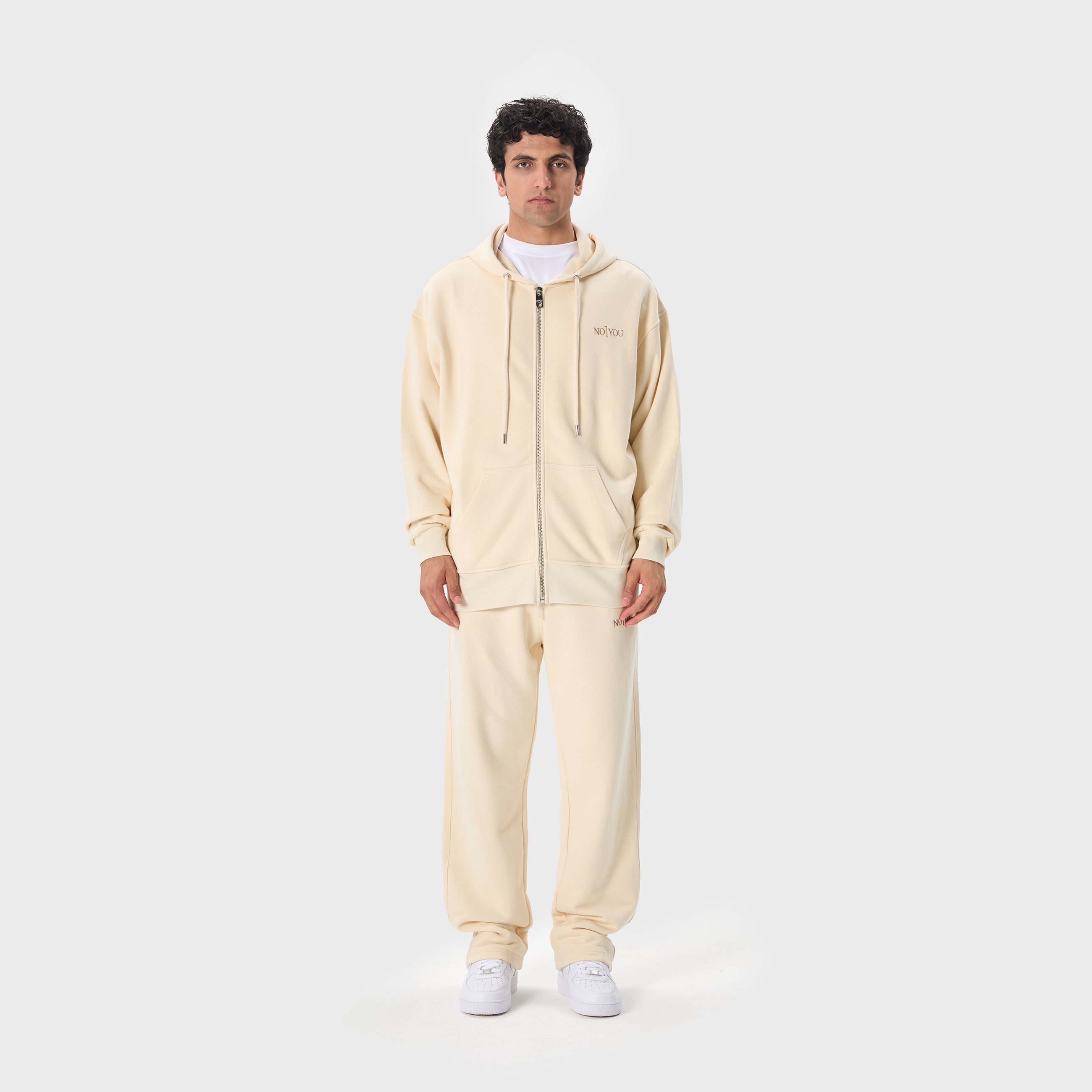 ESSENTIAL 2 STONE EMBROIDERY ZIP HOODIE