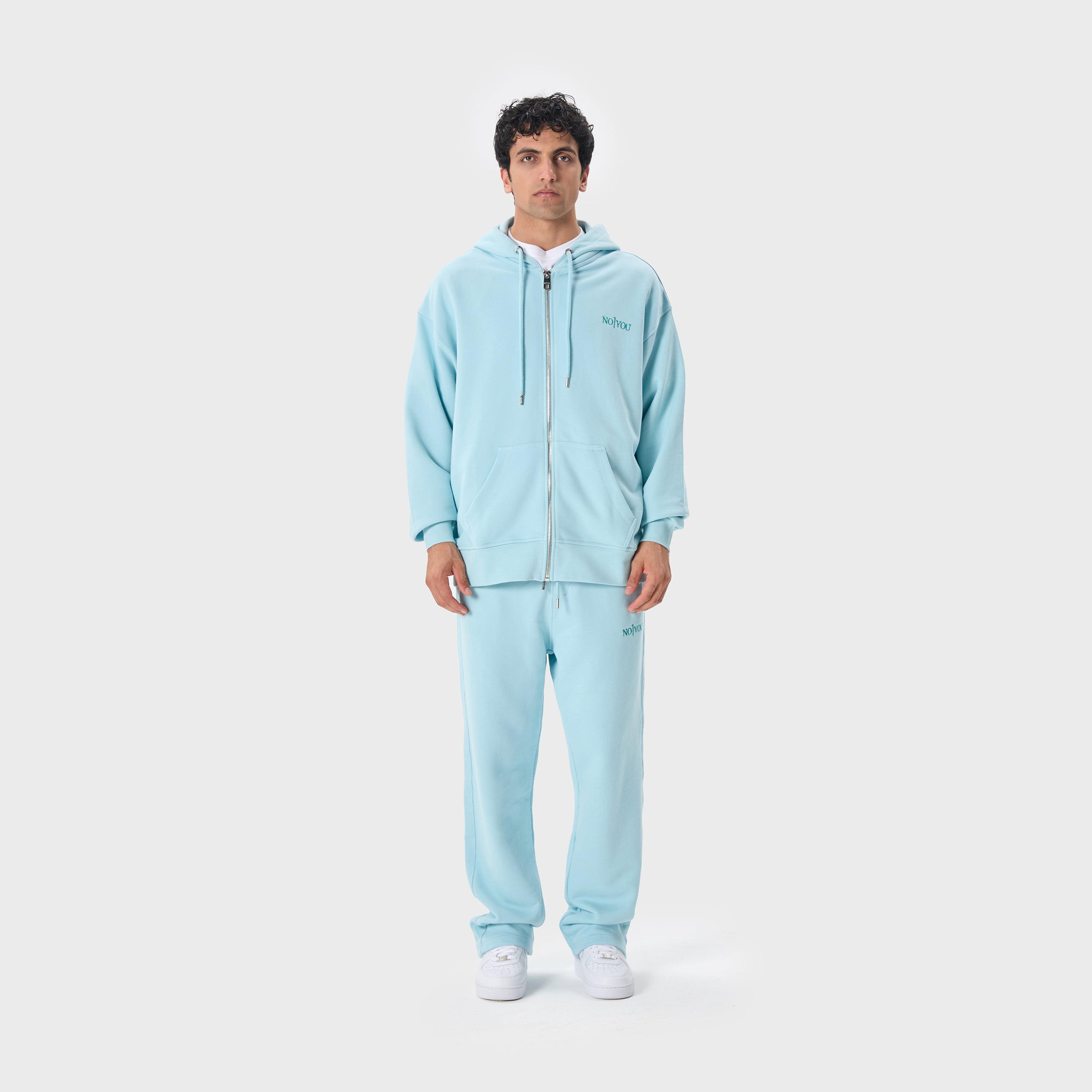 ESSENTIAL 2 BABY BLUE EMBROIDERY ZIP HOODIE