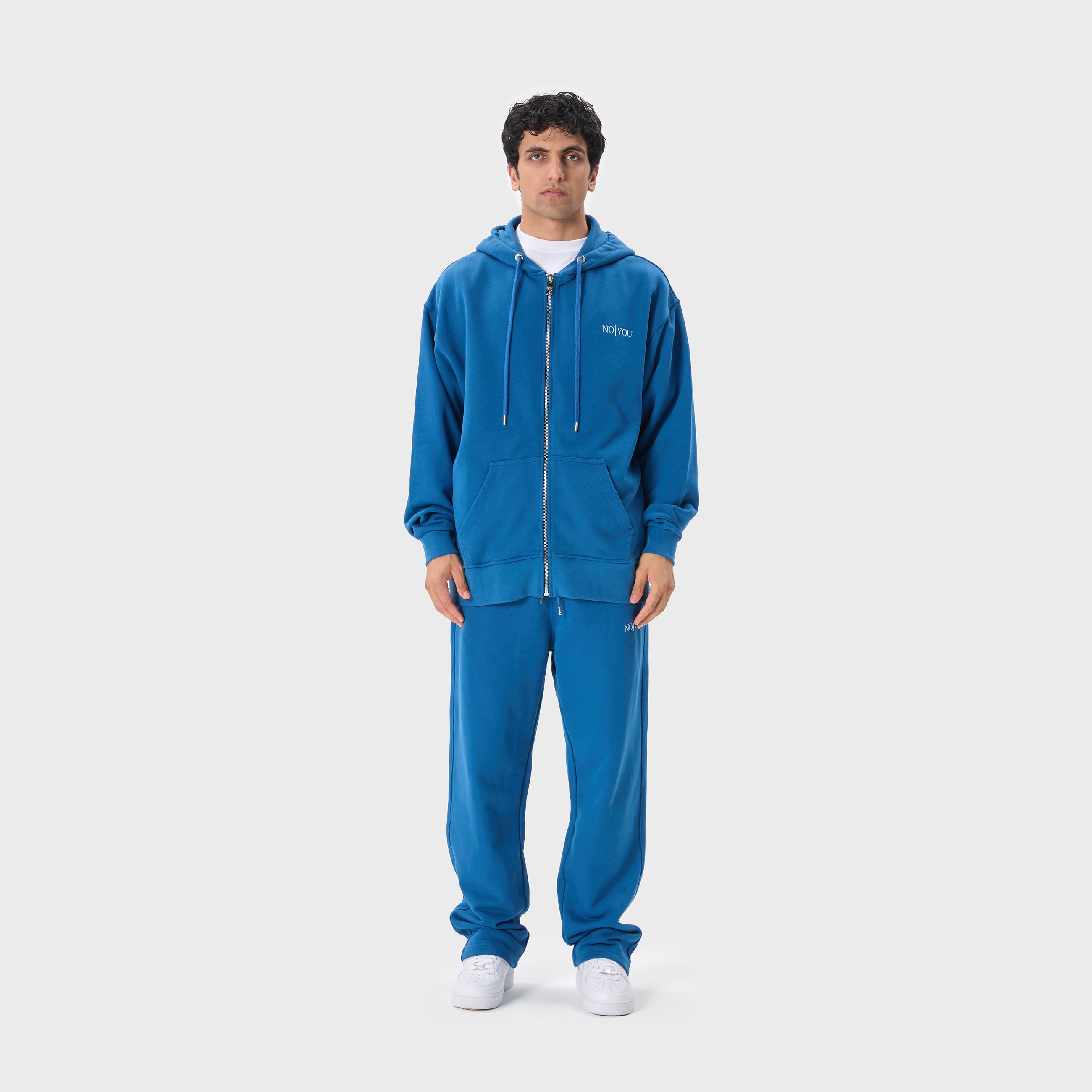 ESSENTIAL 2 DARK BLUE EMBROIDERY ZIP HOODIE