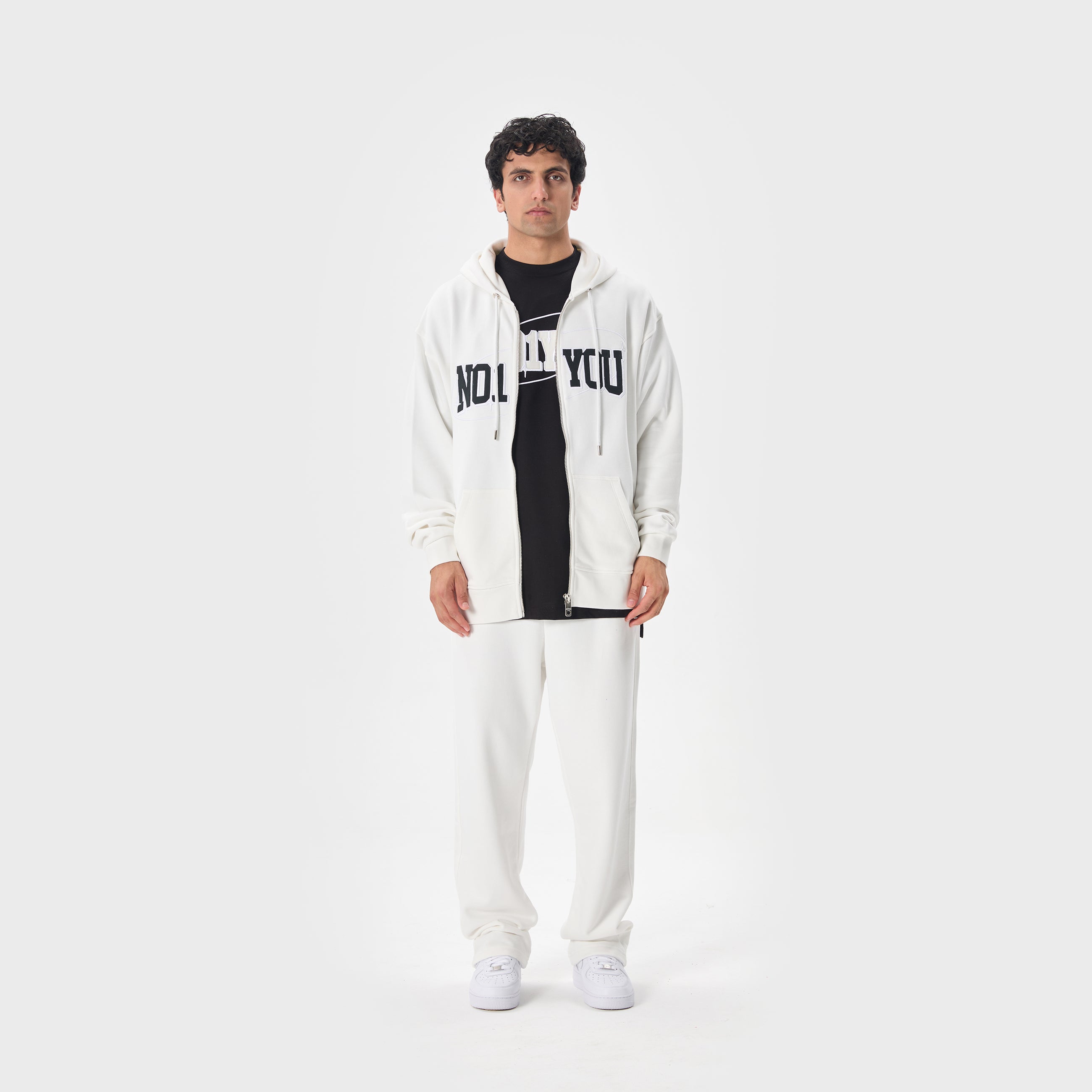 ESSENTIAL 2 WHITE STAR ZIP HOODIE