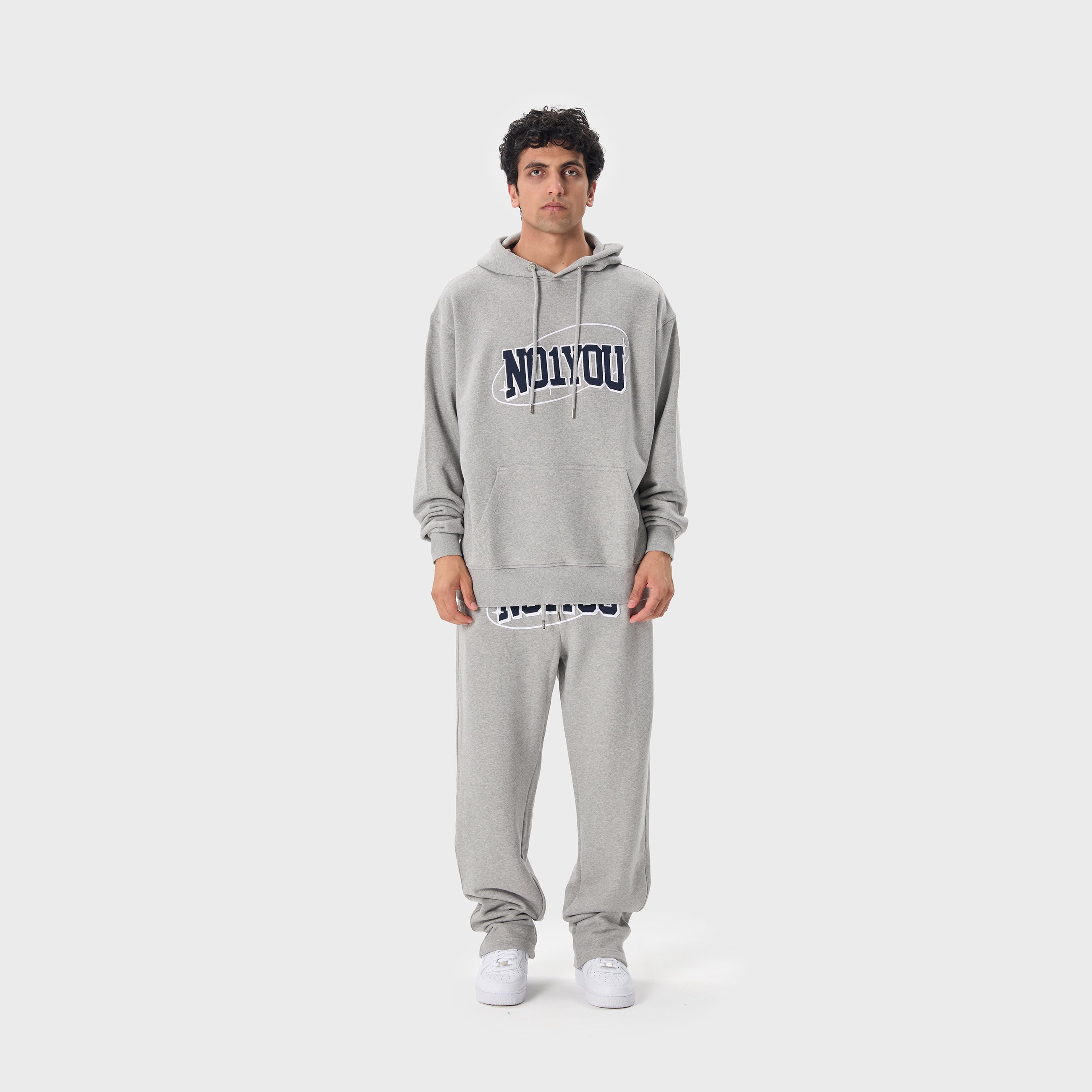 ESSENTIAL 2 GREY MELANGE STAR HOODIE