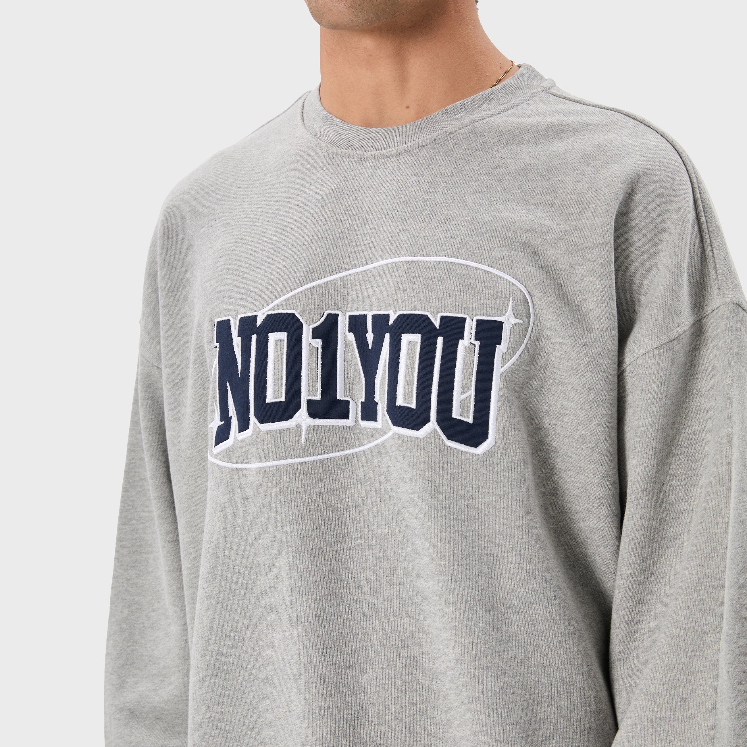 ESSENTIAL 2 GREY MELANGE STAR SWEATSHIRT