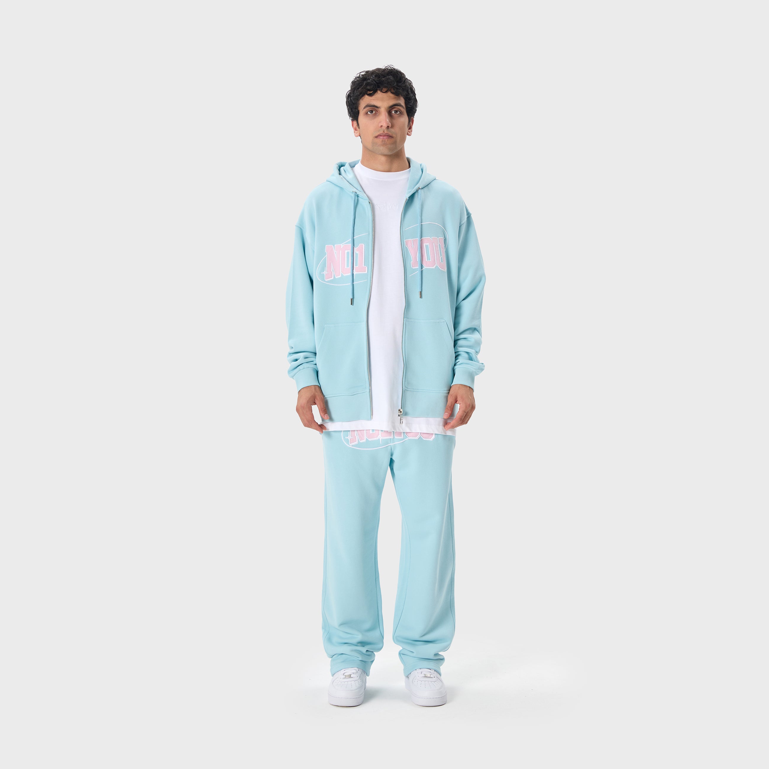 ESSENTIAL 2 BABY BLUE STAR ZIP HOODIE