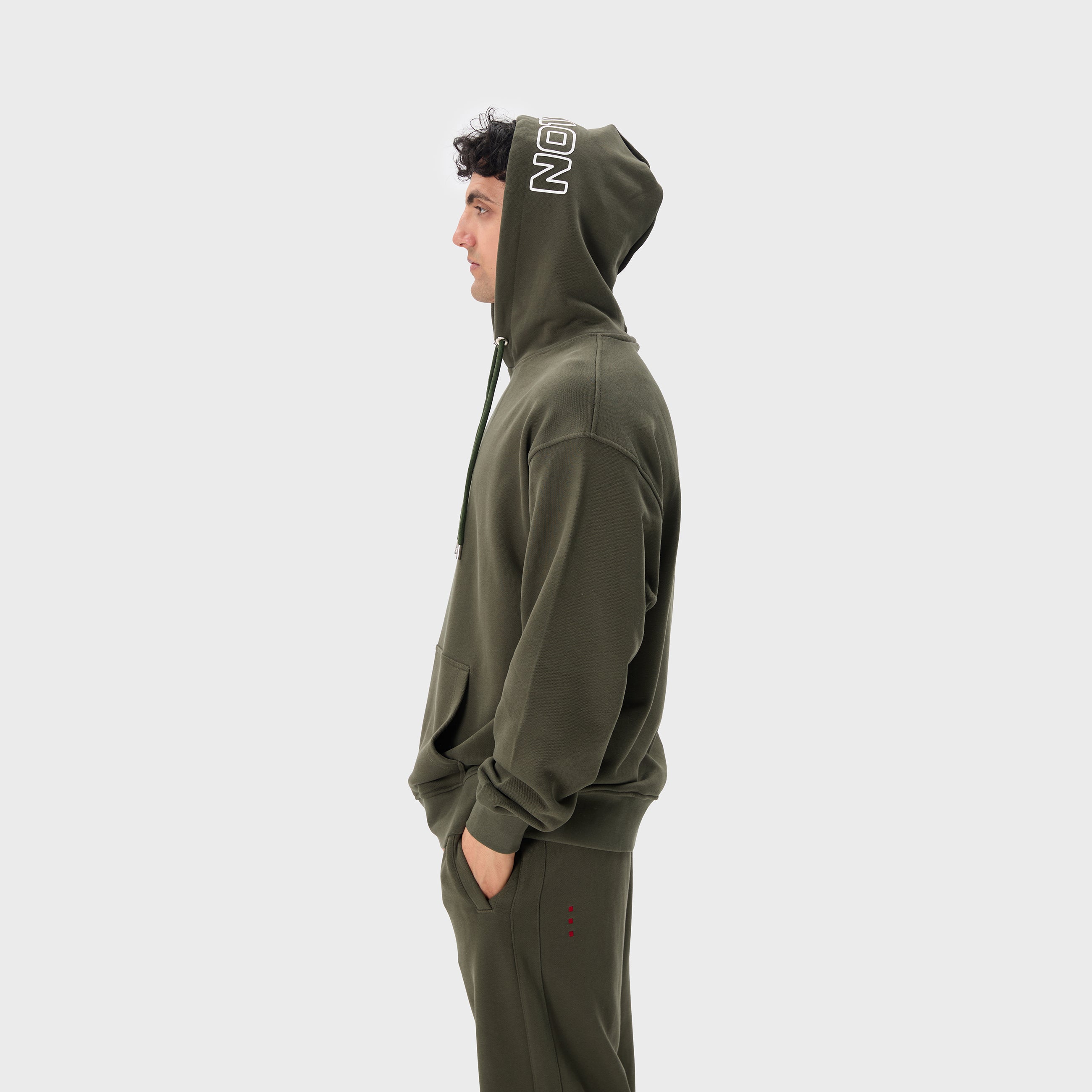 ESSENTIAL 2 DARK GREEN EMBOSSED HOODIE