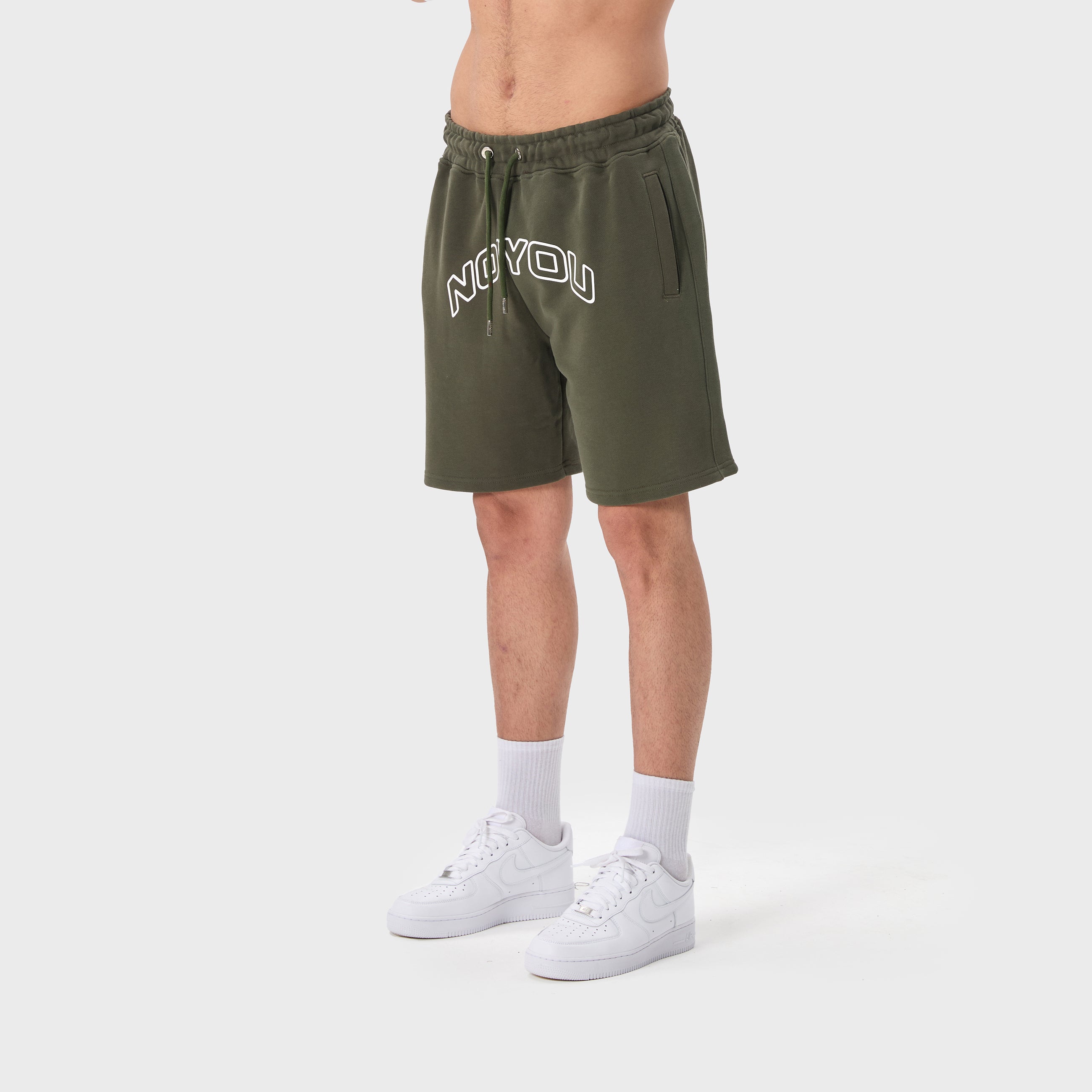 ESSENTIAL 2 DARK GREEN EMBOSSED SWEATSHORT