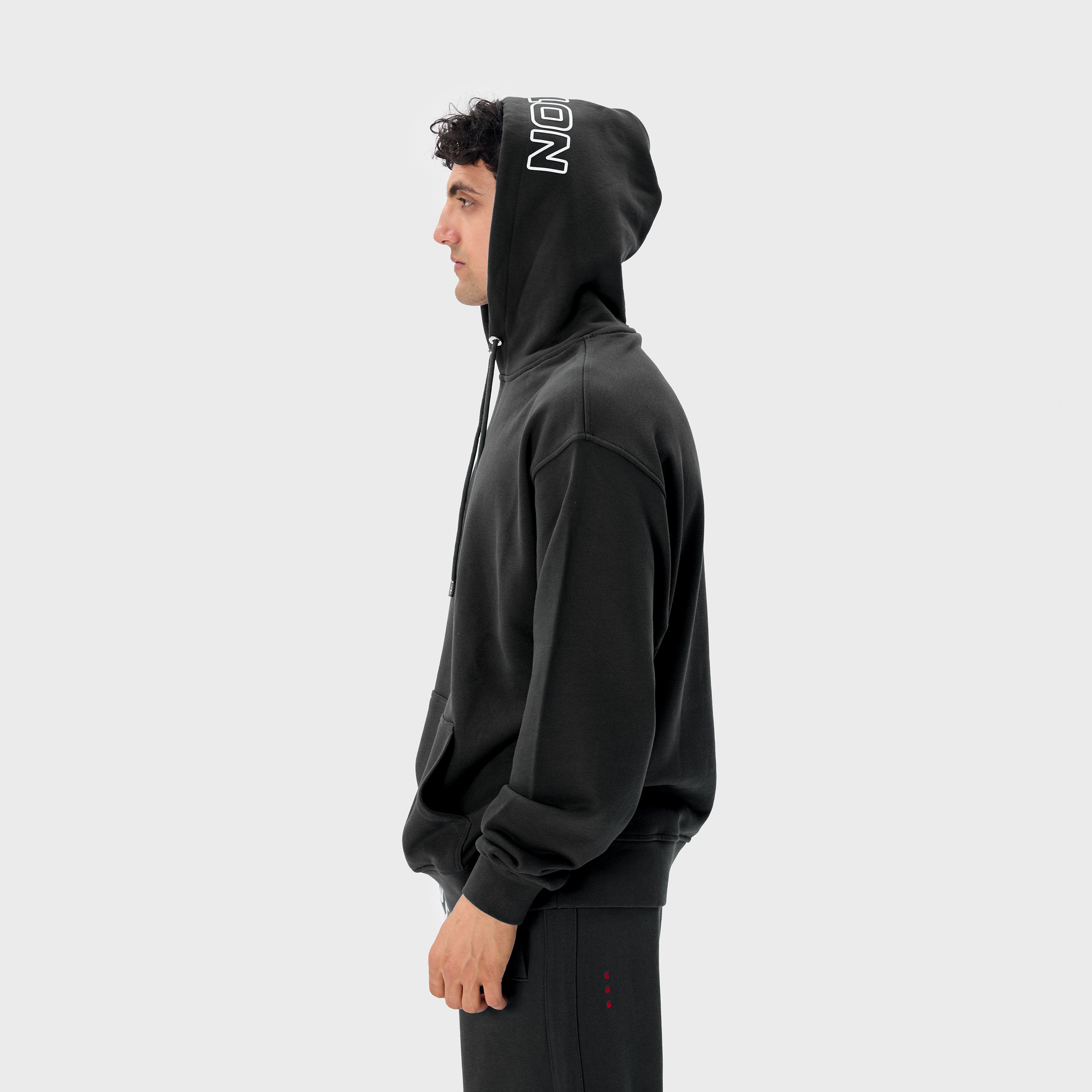ESSENTIAL 2 BLACK EMBOSSED HOODIE