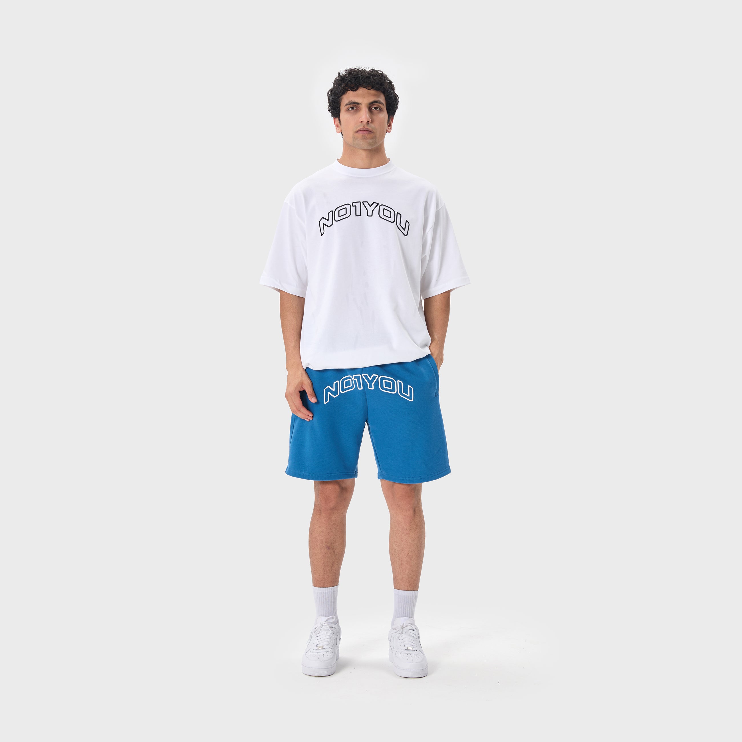 ESSENTIAL 2 DARK BLUE EMBOSSED SWEATSHORT