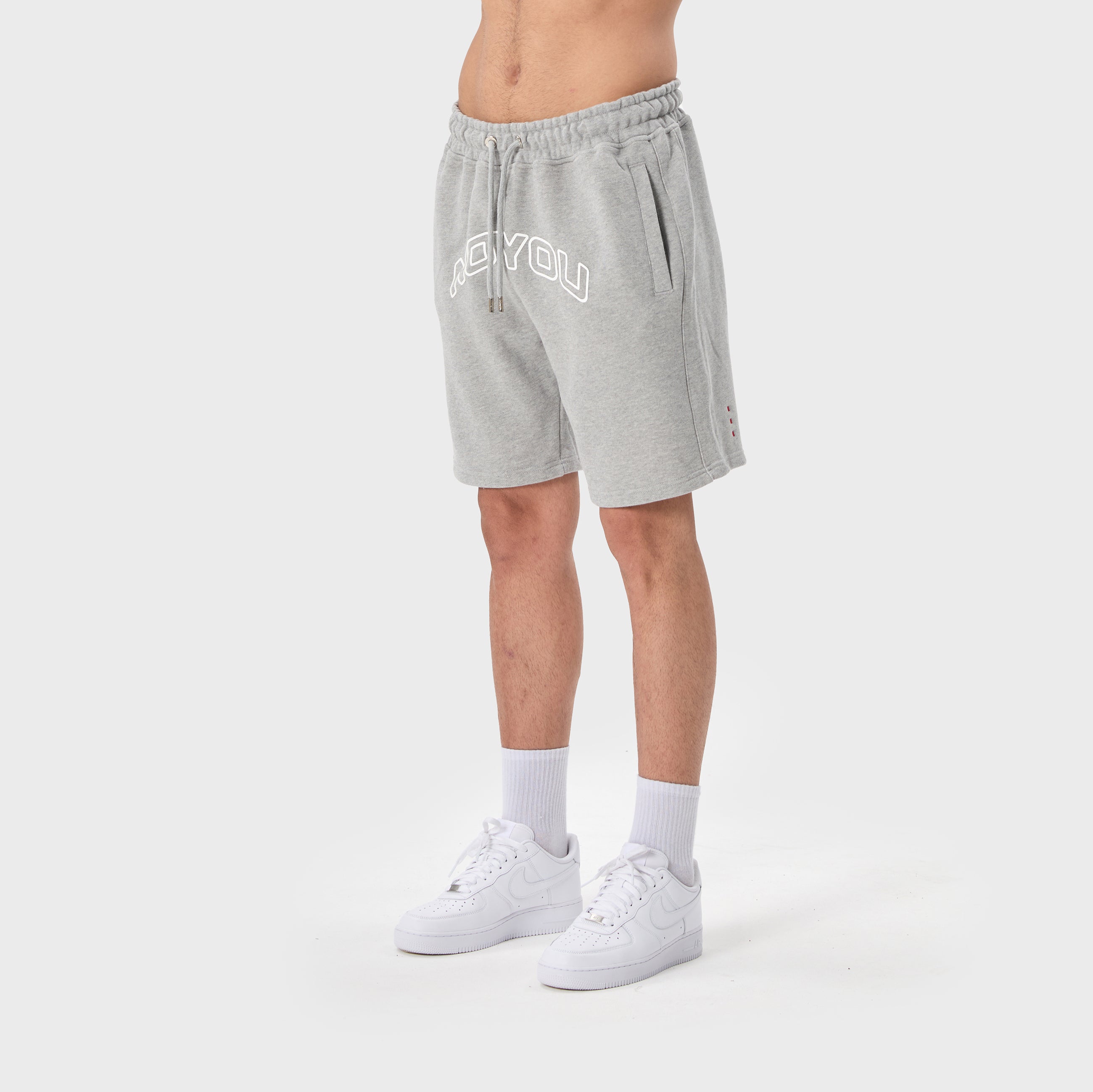 ESSENTIAL 2 GREY MELANGE EMBOSSED SWEATSHORT