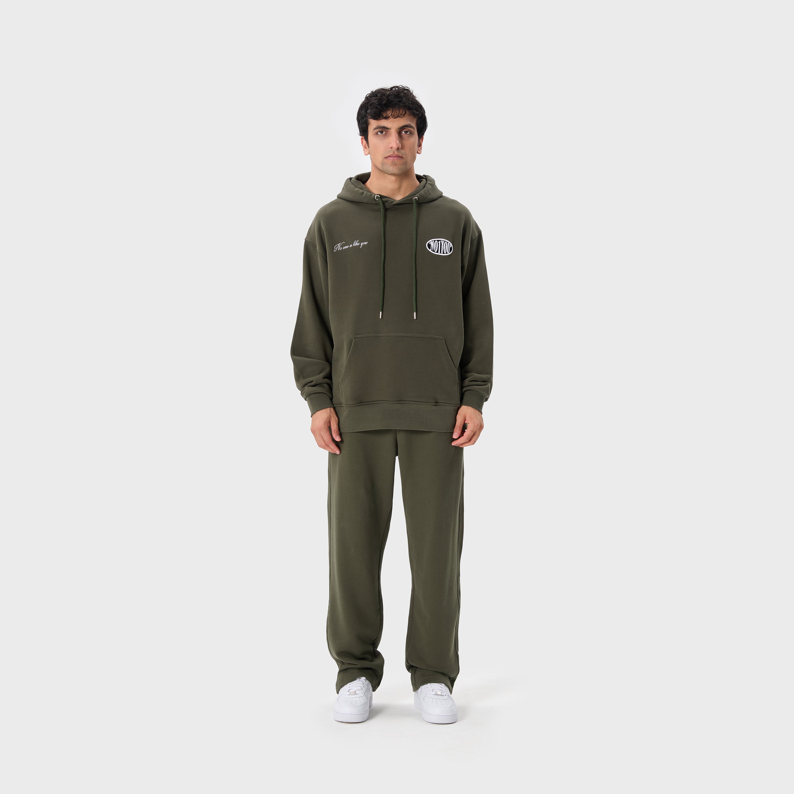 ESSENTIAL 2 DARK GREEN CRESTED HOODIE