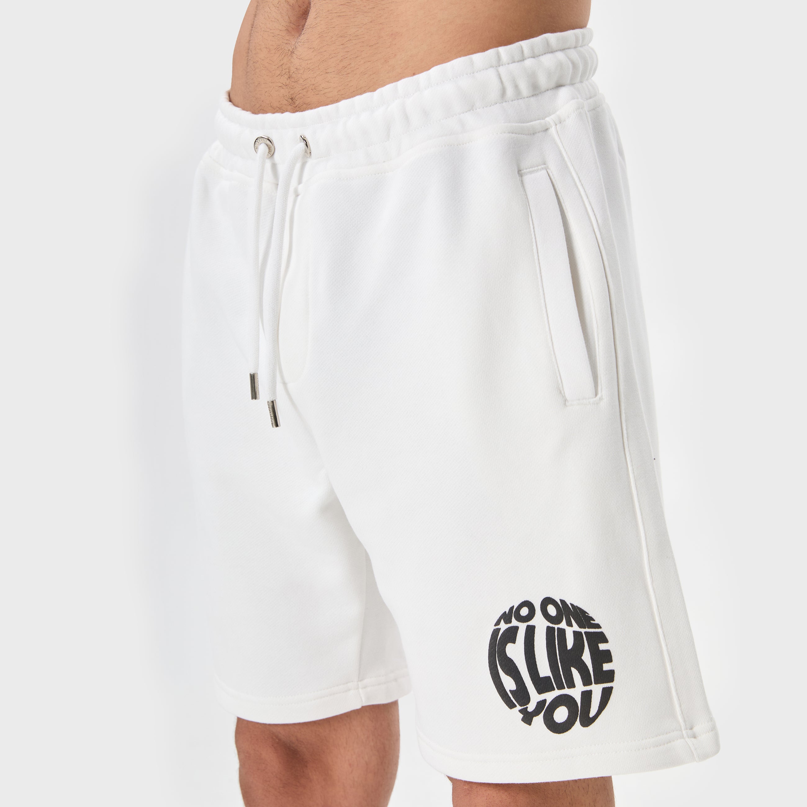 ESSENTIAL 2 WHITE ROUND PRINTED SWEATSHORT